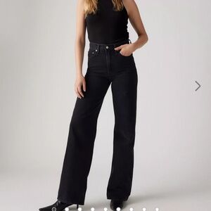 Levi’s Ribcage Wide Leg Black Jeans